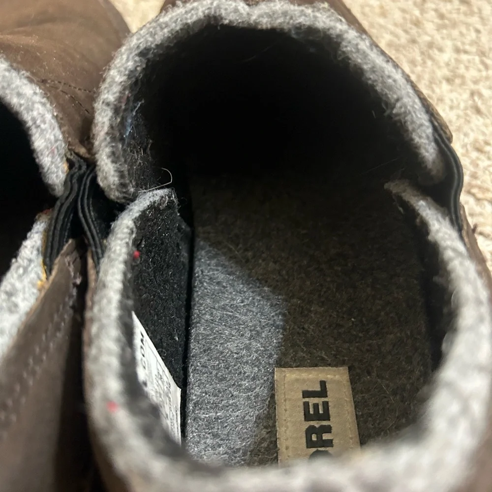 Sorel Fairbanks Arctic Slip-on Shoes Mens Size 8 Brown Leather Winter Waterproof